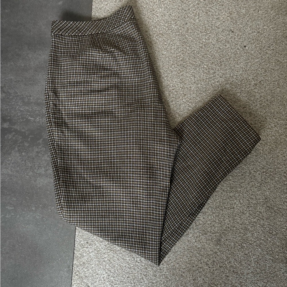 J. Jill Ponte Black and Tan Houndstooth Pants